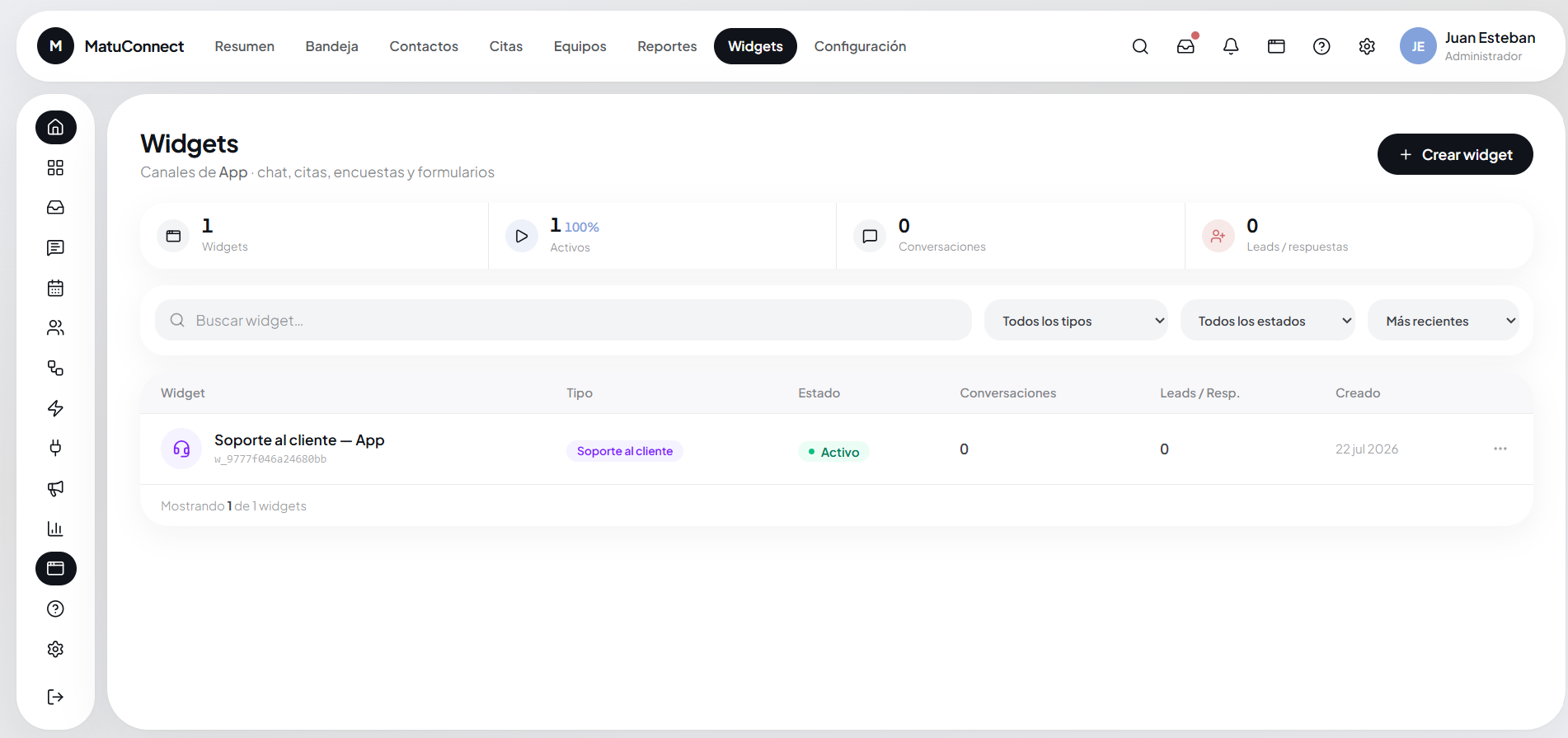 Inbox de operadores y escalación bot a humano en MatuConnect