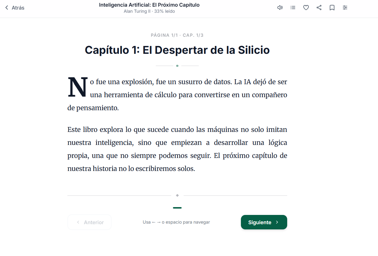 Lector integrado de Bookly con progreso, notas y lectura offline