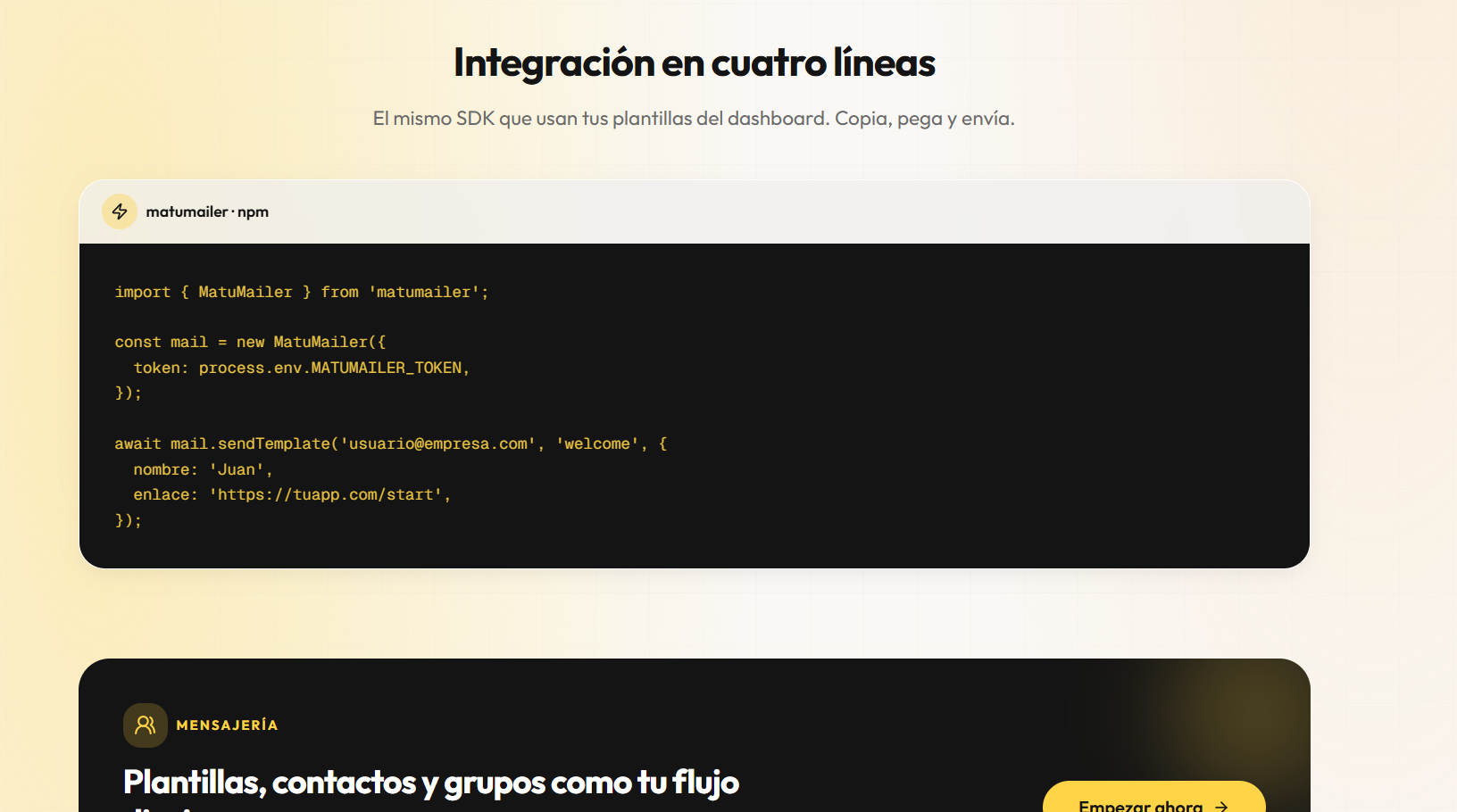 Editor de plantillas HTML con variables dinámicas en MatuMailer