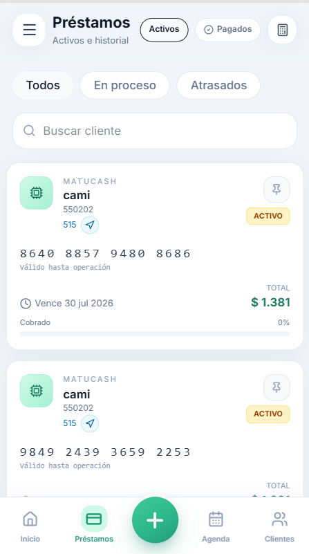 Dashboard financiero de MatuCash con reportes e ingresos