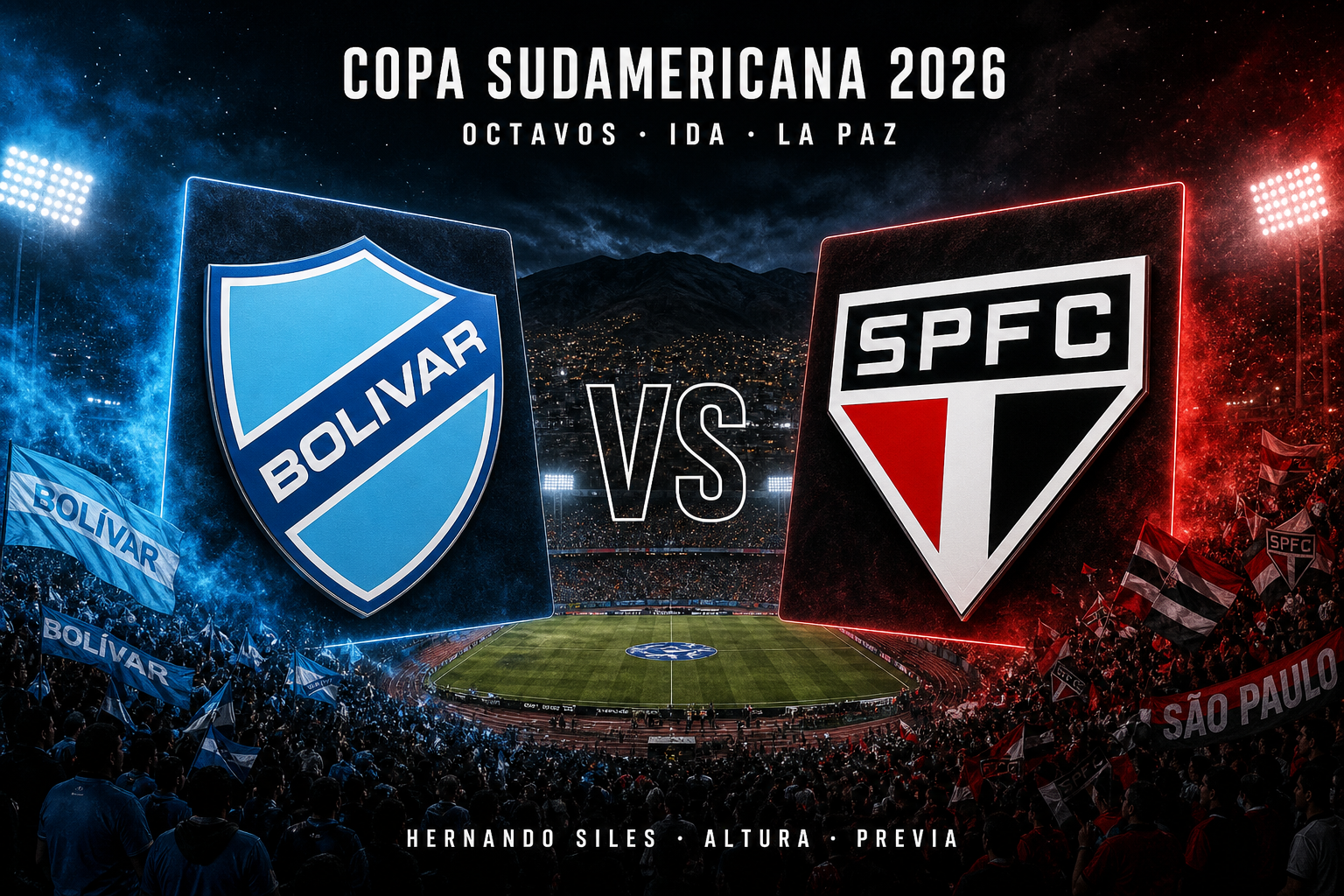 Pronóstico Bolívar vs São Paulo: Copa Sudamericana 2026 — previa y altura