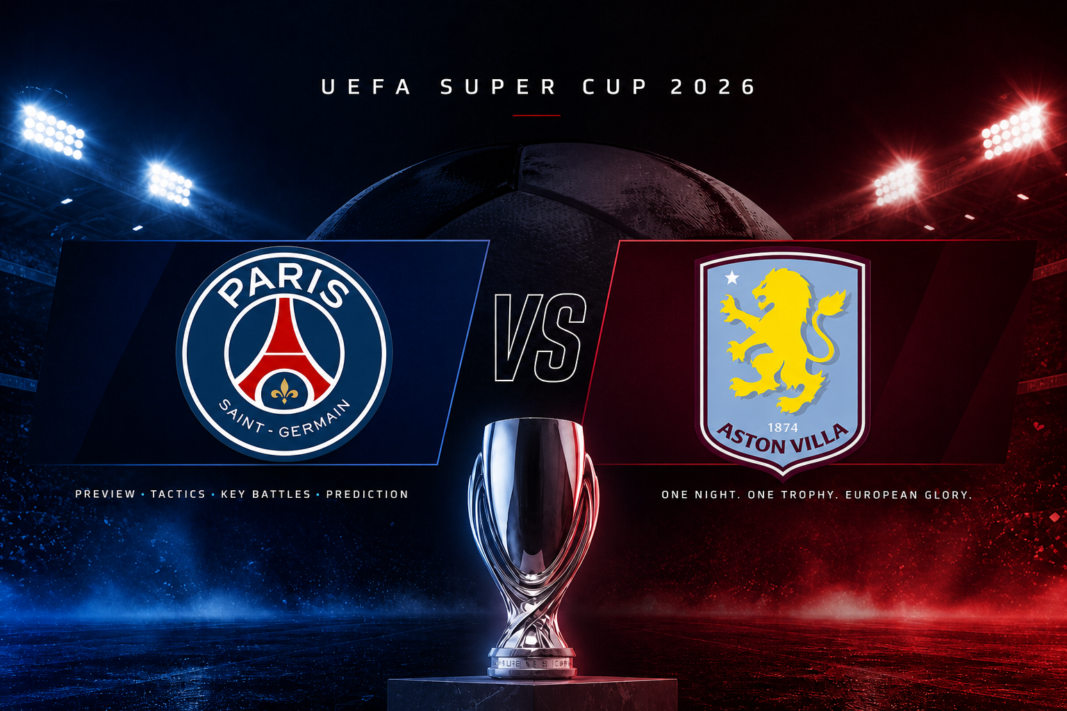 Pronóstico PSG vs Aston Villa: Supercopa de la UEFA 2026 — previa, claves y predicción